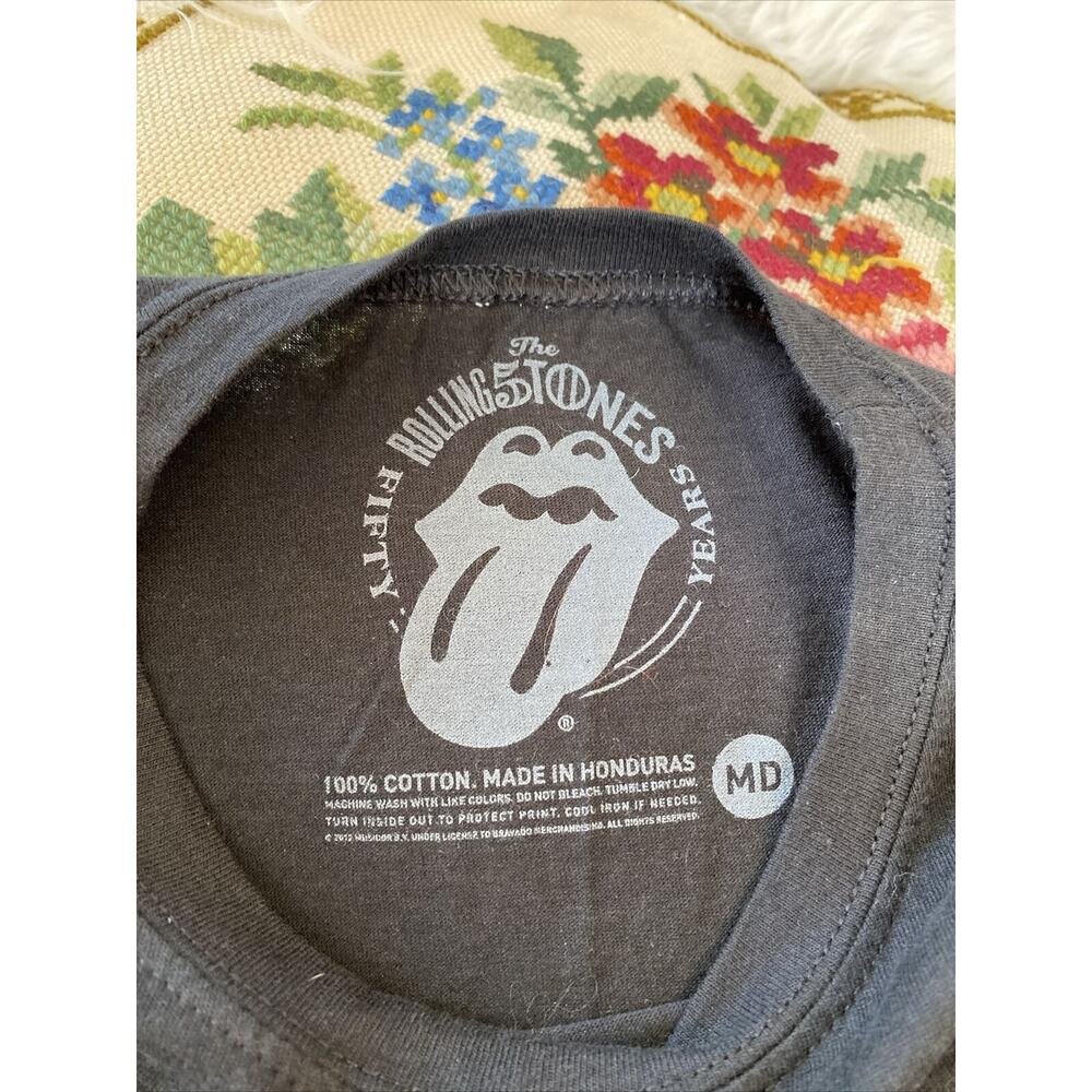 The Rolling Stones Fifty Years 50th Small Medium Black Cap Sleeve T-Shirt Women - Picture 6 of 9